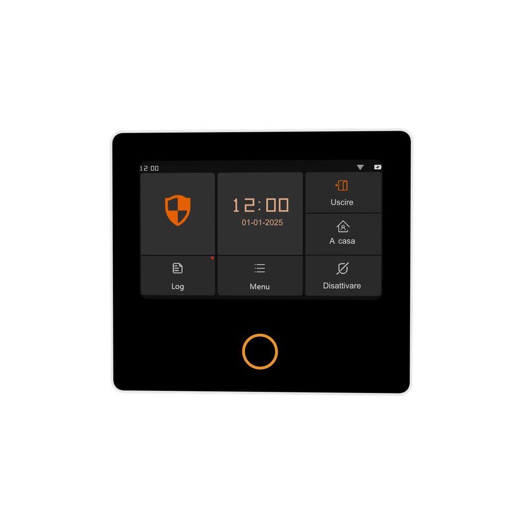 KIT allarme Wi-Fi, 4G, via radio 433 Mhz, eV1257 composto da: centrale 4G e WiFi con display 4.3", 1 rilevatore infrarossi, 1 contatto magnetico, 2 telecomandi