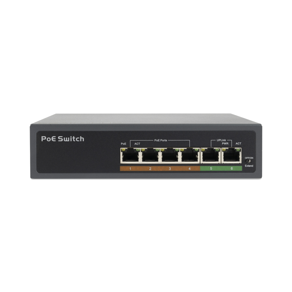 Switch 4 porte PoE + 2 Porte UPLink