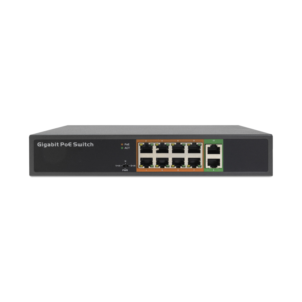 Switch Gigabit 8 porte PoE + 2 Porte UPLink