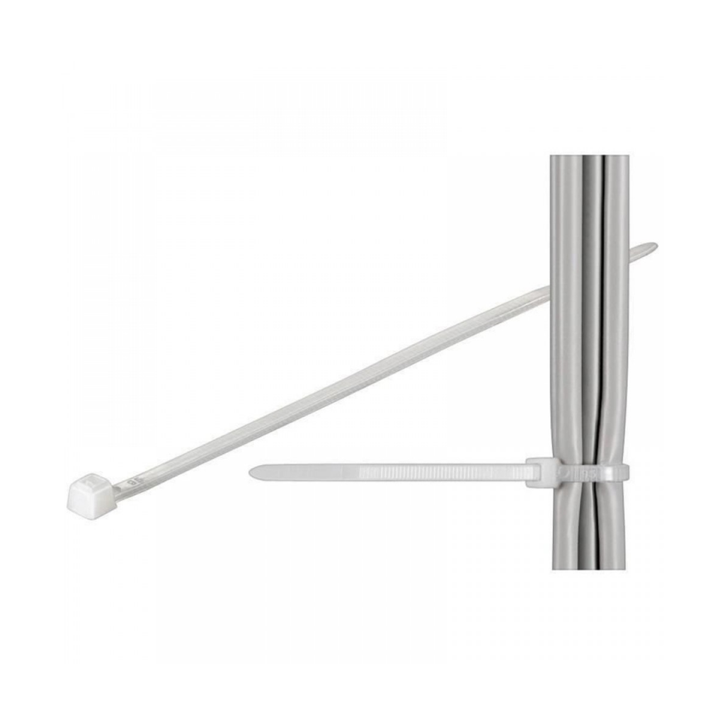 Fascette fermacavi autobloccanti 100x2,5mm in nylon Bianco 100pz