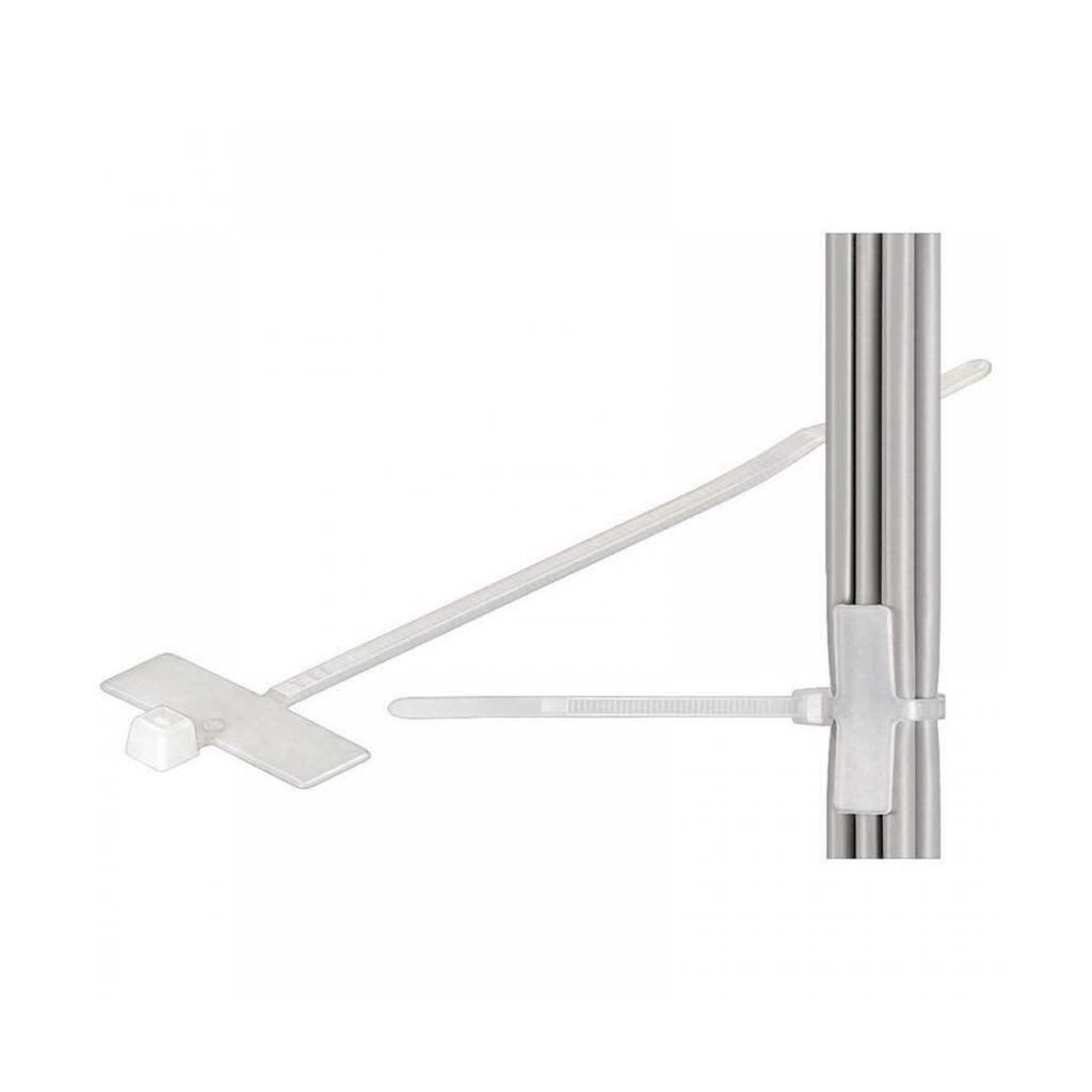Fascette fermacavi autobloccanti 100x2,5mm in nylon Bianco con targhetta 25x8mm 100pz
