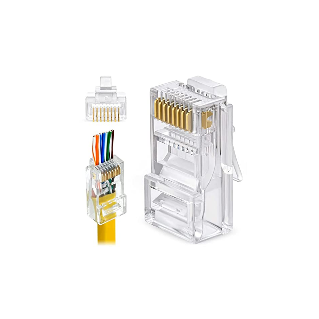 Plug RJ45 UTP passante per cavo rigido Cat.6 confezione da 100 pezzi